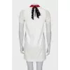 Shift dress with printed collar