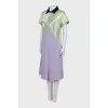 Mixed color silk dress
