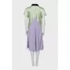 Mixed color silk dress