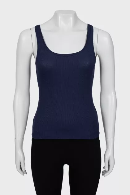 Navy blue slim fit tank