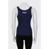 Navy blue slim fit tank