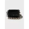 Leather wallet with silver chain