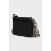 Leather wallet with silver chain