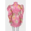 Silk dress with voluminous sleeves