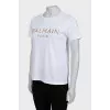 T-shirt with gold logo