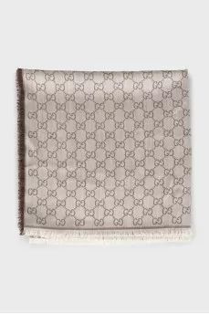 Wool and silk scarf with tag