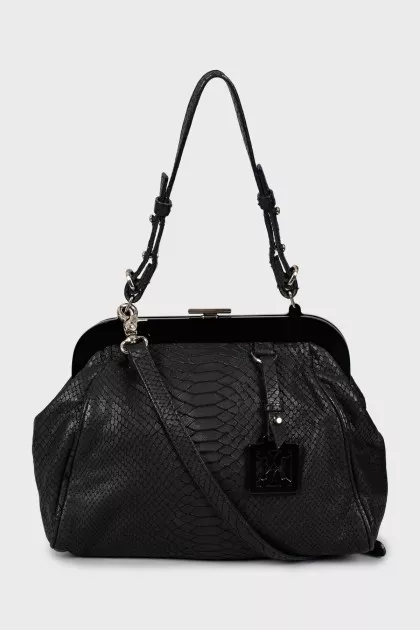 Crossbody bag with embossed leather