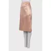 Beige midi skirt with pockets