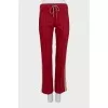 Combined color trousers with stripes