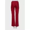 Combined color trousers with stripes