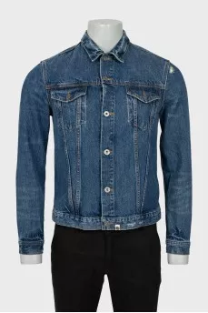 Men's distressed denim jacket