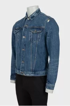 Men's distressed denim jacket