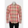 Men's mixed color plaid shirt