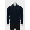 Men's blue cardigan with zipper