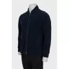 Men's blue cardigan with zipper