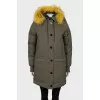 Parka with yellow fur on the hood