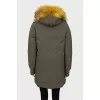 Parka with yellow fur on the hood