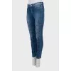 Mid-rise printed jeans