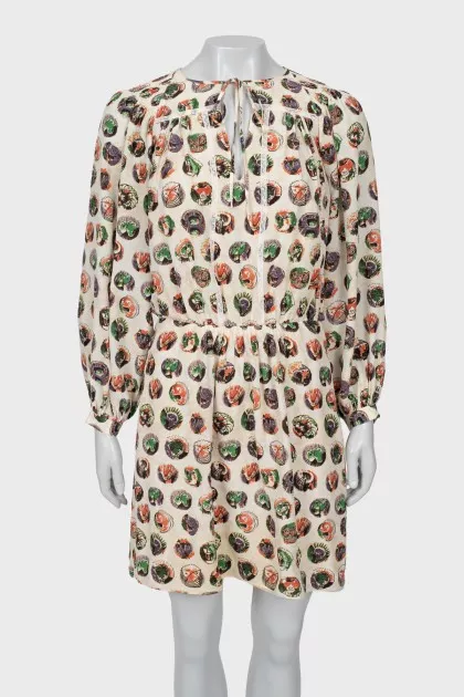 Printed silk dress