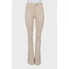 Beige flared trousers with stitched creases