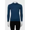 Blue golf with seams facing out