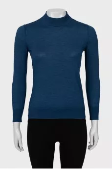 Blue golf with seams facing out