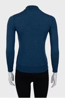 Blue golf with seams facing out