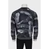 Men's sweatshirt in black and white print