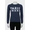 Blue sweatshirt with signature print