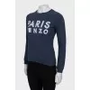 Blue sweatshirt with signature print