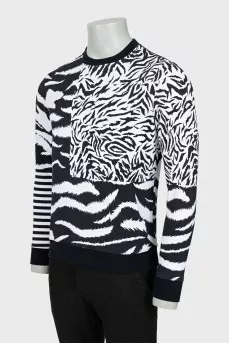 Men's sweatshirt in a combined print