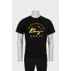 Men's black T-shirt with print