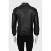 Leather jacket with gold zipper