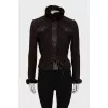 Suede jacket decorated with fur