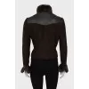 Suede jacket decorated with fur