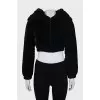 Cropped velor jacket