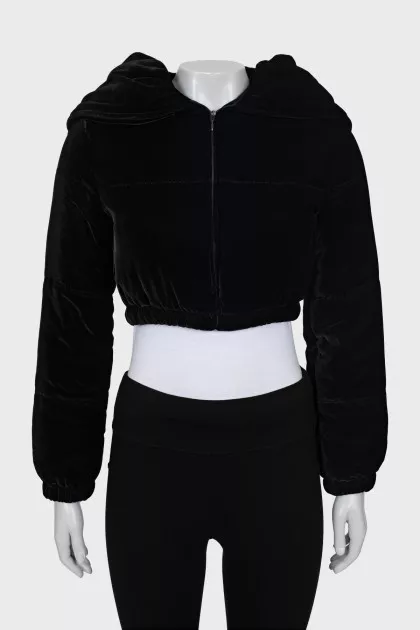 Cropped velor jacket