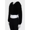Cropped velor jacket
