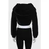 Cropped velor jacket