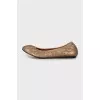 Gold embossed ballet flats