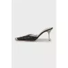 Leather mules with metal toe