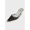 Leather mules with metal toe