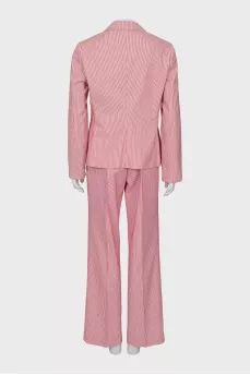 Striped suit with tag