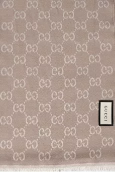 Wool scarf with signature print