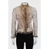 Animal print jacket with ruffles
