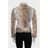 Animal print jacket with ruffles