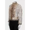 Animal print jacket with ruffles