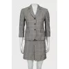 Checkered suit jacket and skirt