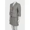 Checkered suit jacket and skirt