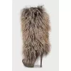 High-heeled boots with fur